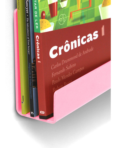 Organizador De Livros E Revisteiro De Parede Infantil Rosa 1