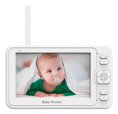 Babá Eletrônica Baby Monitor Tela 5  Câmera 2.4ghz Branca 1