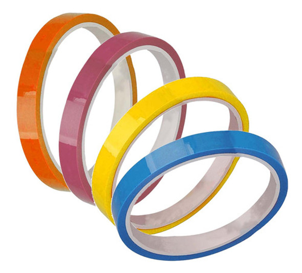 4x Fita Bola Pegajosa Laranja E Rosa E Amarelo E Azul 0