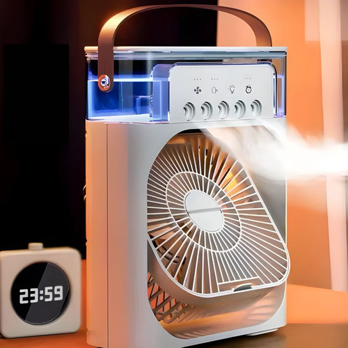 Ventilador Umidificador De Ar Portátil Nebulização 600ml 1