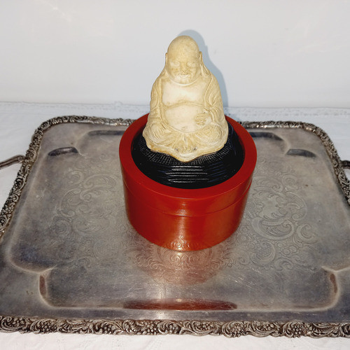 Alhajero Madera Con Buda De La Suerte Antiguo Decorar Miralo 1
