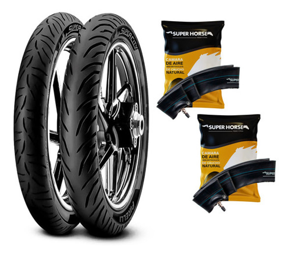 Kit Cubiertas Pirelli Super City Honda Cg Titan +camaras Sh 0