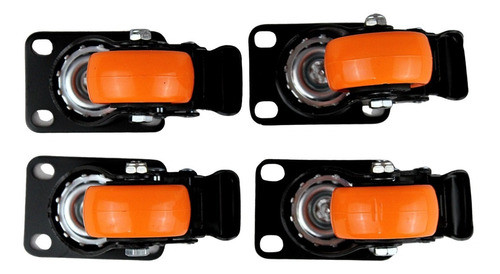 Kit 4 Rodinhas Rodízios Rodas Reforçada Com Trava 50mm 400kg 1
