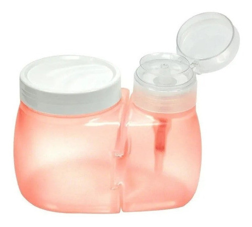 Porta Dosador Com Porta Algodão Manicure E Pedicure Salmão 0