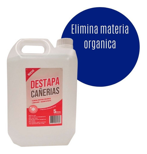 Destapa Cañerías Y Desagües Liquido Profesional X 5 Lts 1