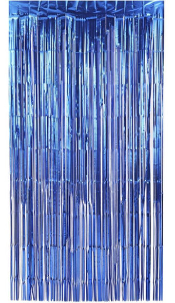Artigo Para Decoracao Cortina Metaliz. Azul 1x2m 0