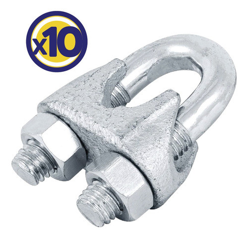 Prensacable Grampa X 10 U Para Cable Acero 14mm 9/16 Pul 1