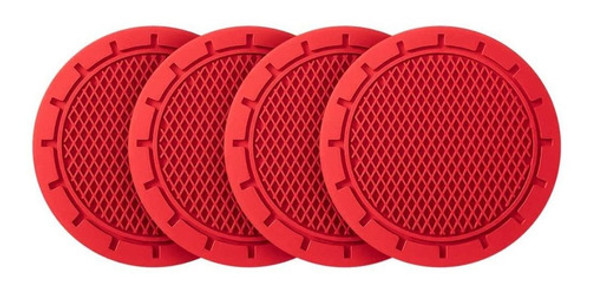 Portavasos Para Autos 4 Unidades Color Rojo 0