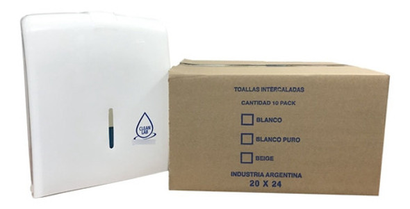 Toallas De Papel C2500 Blanca + Dispenser Plastico Toallas 0