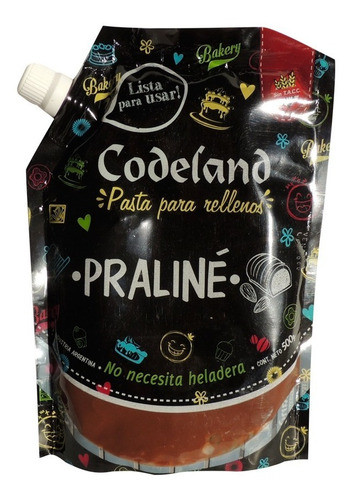 Pasta Relleno Sabor Praline Codeland X 500 Grs 0