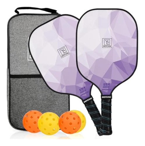 Juego De 2 Palas De Pickleball Moradas, Aprobadas 0
