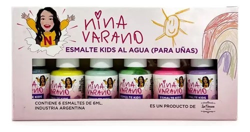 Kit 6 Esmaltes Uñas Al Agua Para Nena Y 1 Sticker Las Varano 0