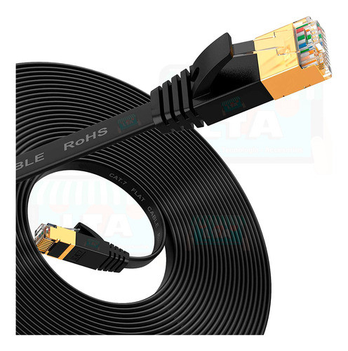 Cable Red Plano Cat7 Stp 100% Cobre Ia 5 Metros Gtía. X Vida 0