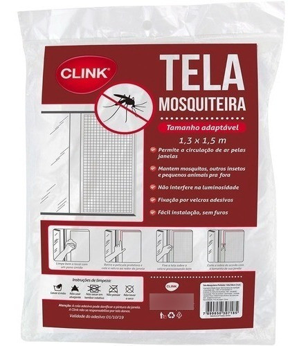 Tela Mosquiteira Janela Anti-inseto Mosquito 1,30x1,50 Velcr 0