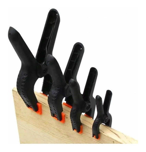 Kit Juego 4 Pinzas  6 Pulgadas Plasticas Resorte Carpintero 1