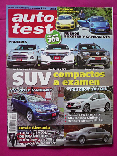 Auto Test Nº 300, Año: 2015 Ecosport, Hr-v,  Duster, Fluence 0