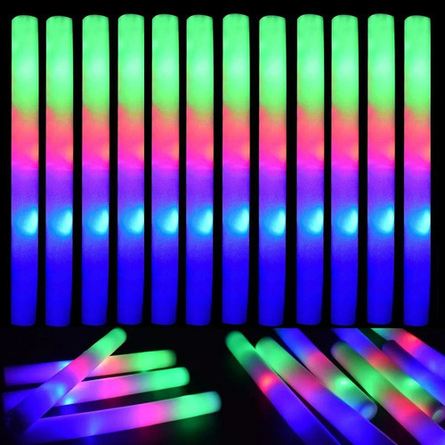 Kit 5 Un. Bastão Led Espuma Led Colorido Festas Balada Neon 0
