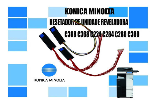 Kit 3 Reset Konica Minolta C308 C224 C280 Cilindros/revelado 0