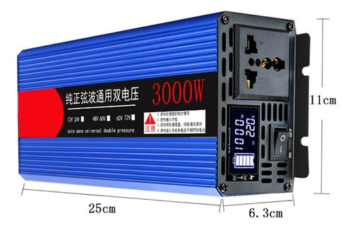 Inversor De Onda Senoidal Pura De Soquete Universal 3000w 1