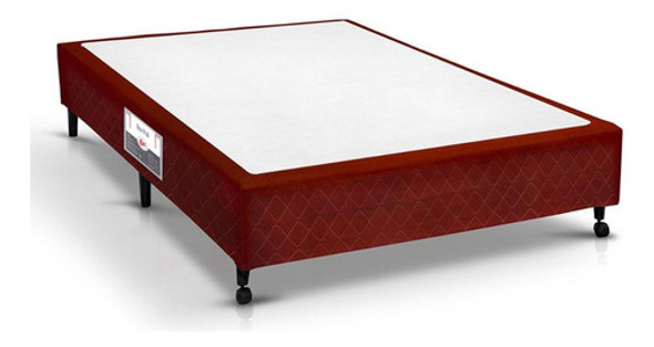 Cama Box Base Castor Poli Tecido Vinho Casal 138 0