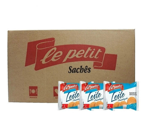 Sachê C/2 Bolacha/ Biscoito Ao Leite C/360un Lanche/clínica 1