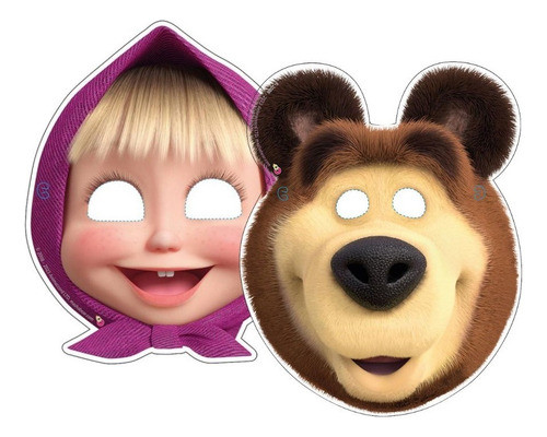 Antifaz De Cotillon X 10 Un - Masha Y El Oso 0