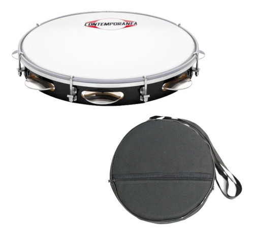 Pandeiro Contemporânea 10'' Fórmica Preta Light 83lt + Capa 0