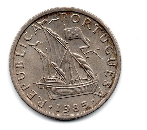 Portugal Moneda 5 Escudos Año 1985 Km#591 Aunc 0