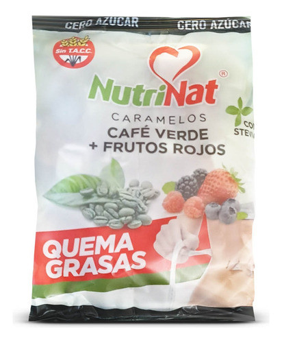 Caramelos Café Verde Y Extractos Frutos Rojos Nutrinat X50gr 0