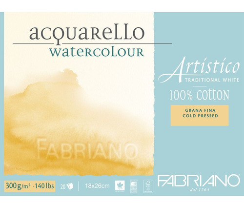Bloco Artístico Fabriano Gf 300g/m² 18x26cm 20fls º 0