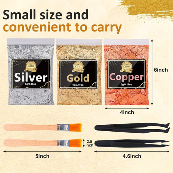 Hojuelas De Oro Foliado Para Joyería, 15g, Oro, Plata, Cobre 1