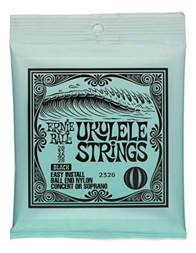 Cuerdas Para Ukelele Ernie Ball (p02326), Negro 0