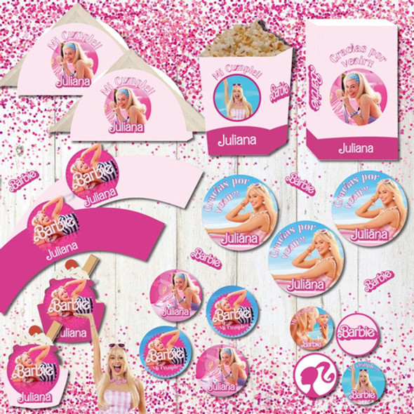 Kit Imprimible Cumple Barbie Personalizado 1 Kit Imprimible Cumple Barbie Personalizado 1