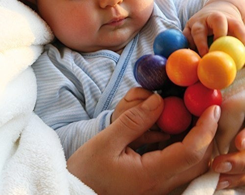 Grimms Beads Grasper Toy Sonajero De Madera Con Grandes Bola 1