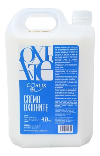 Oxidante En Crema Coalix 40 Vol. X1600 Ml X 1 Unidad 0