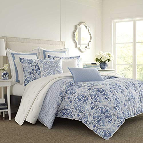 Laura Ashley Mila Euro Sham, 26x26, Azul 1