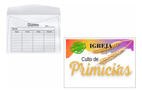 500 Envelope Para Dízimo E Oferta Personalizados 11x16  90g 0