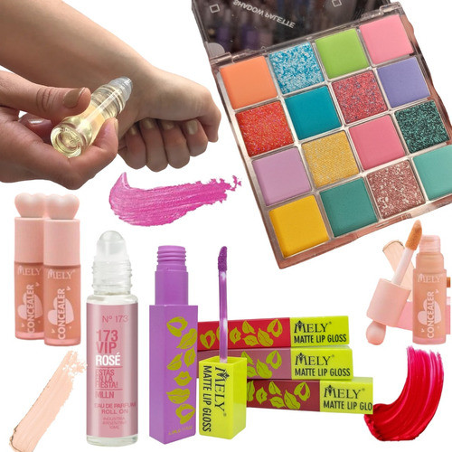 Set De Belleza Maquillaje Perfume Regalo Vegano Anmat Sombra 0