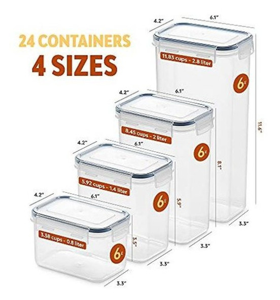 Paquete De 24 Recipientes Hermeticos Para Almacenamiento 1 Paquete De 24 Recipientes Hermeticos Para Almacenamiento 1