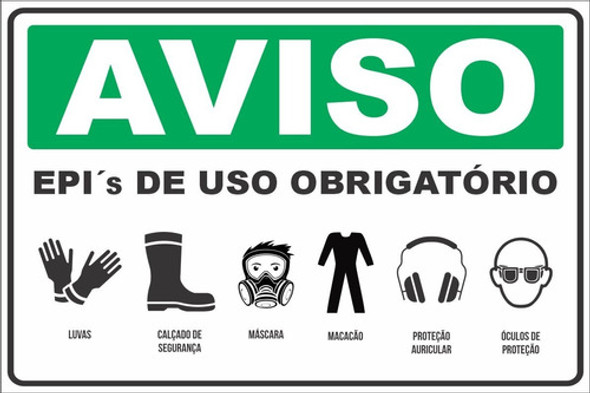 Placa Pvc_30x40 - Uso De Obrigatorio De Epi - Pintura 0