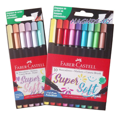 Pack Marcadores Supersoft Faber Castell X16 Punta Pincel 0