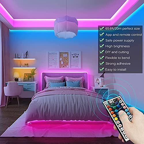 Tenmiro 65.6ft Led Lights Para El Dormitorio, Control De La 1