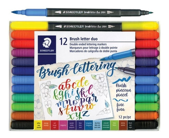 Estojo Brush Lettering Staedtler C/12 Cores 0 Estojo Brush Lettering Staedtler C/12 Cores 0