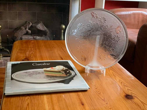 Fuente P/tortas Caroline Vmc France. Vidrio Labrado. 32cm. 0