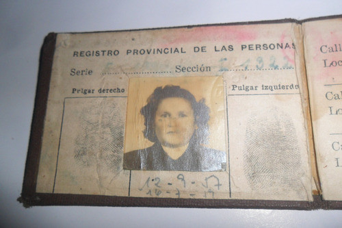 Fotografia Antigua Cedula Identidad Ley 5725 Libreta Carnet 1