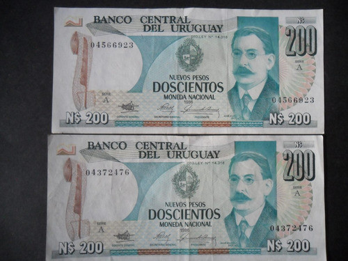Billetes De 200 Nuevos Pesos Banco Central Del Uruguay.///// 0