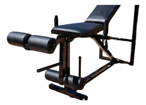 Banco Plano Hierro Pro Reclinable + Pierna+ Rack Para Barra 1