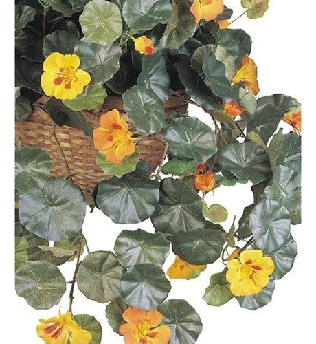 Cesta Colgante De Seda De Capuchina Nearly Natural 6025 Mult 1