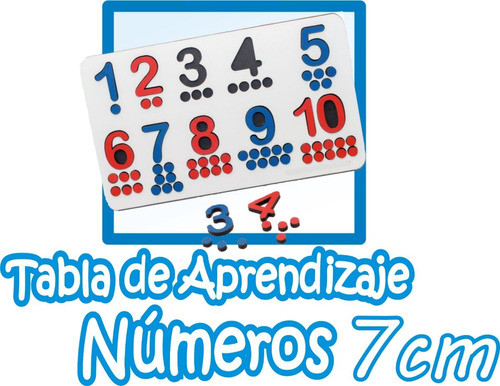 Juego Didáctico Tablero Encastrable Aprendizaje Números 7cm. 1