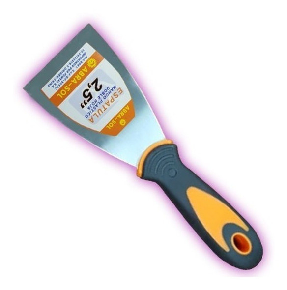 Espatula De Chapa Con Mango Plastico Y Goma - 2,5''- 63mm 0